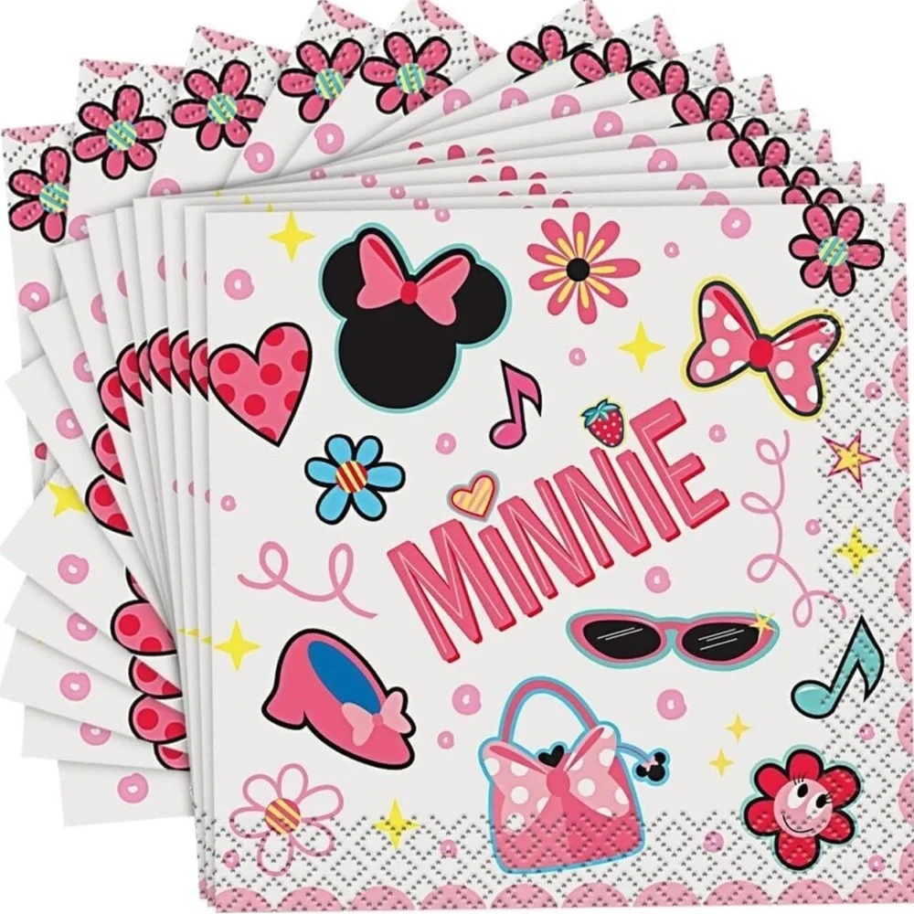 Disney Minnie Mouse Beverage Napkins 16ct - Pink Girls Birthday Party Supplies
